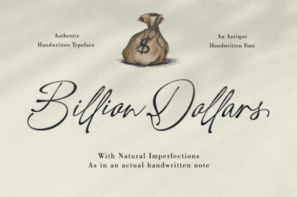 Billion Dollars: A Vintage Script Font for Glamorous Brand Identity