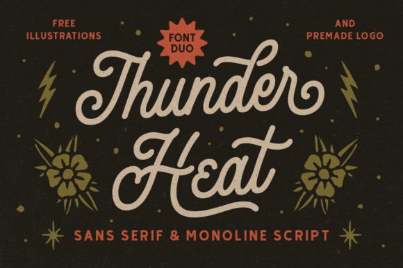 Thunder Heat Duo: The Perfect Script Handwritten Font for Modern Branding